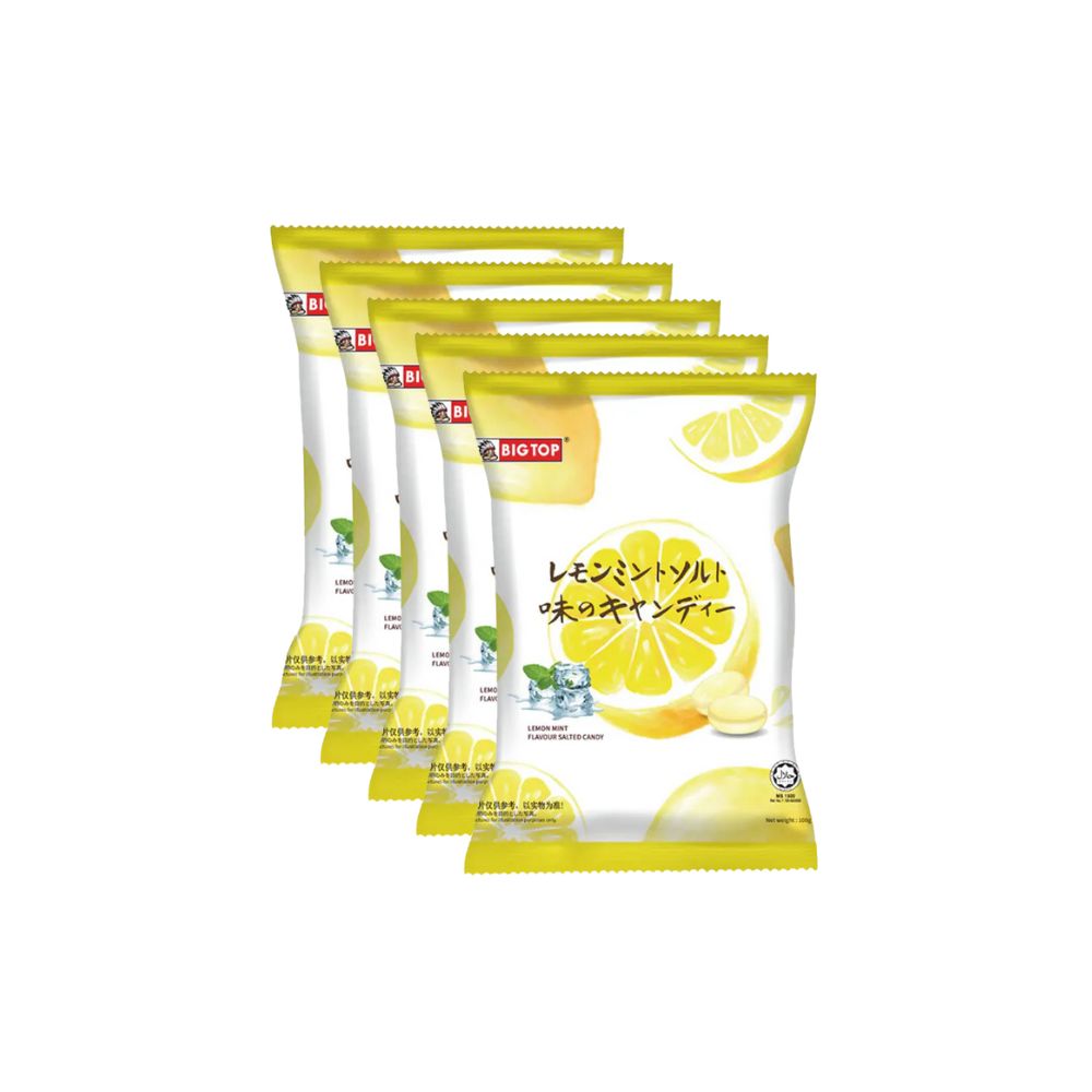 BigTop Lemon Mint Flavour Salted Candy 5 x 100g Pack