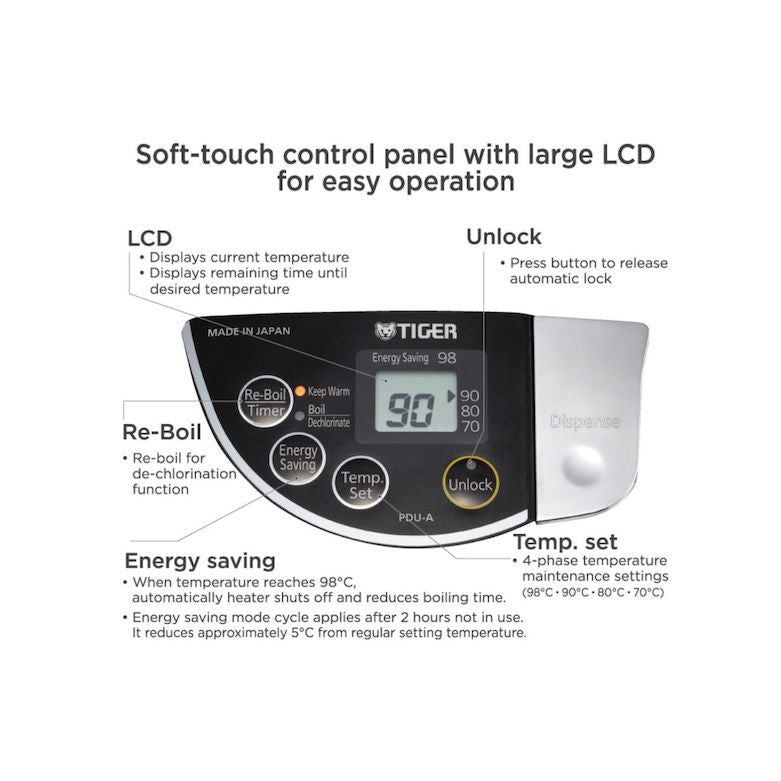 TIGER Electric Kettle PDU-A40A / PDU-A50A - Instant Hot Water Dispenser