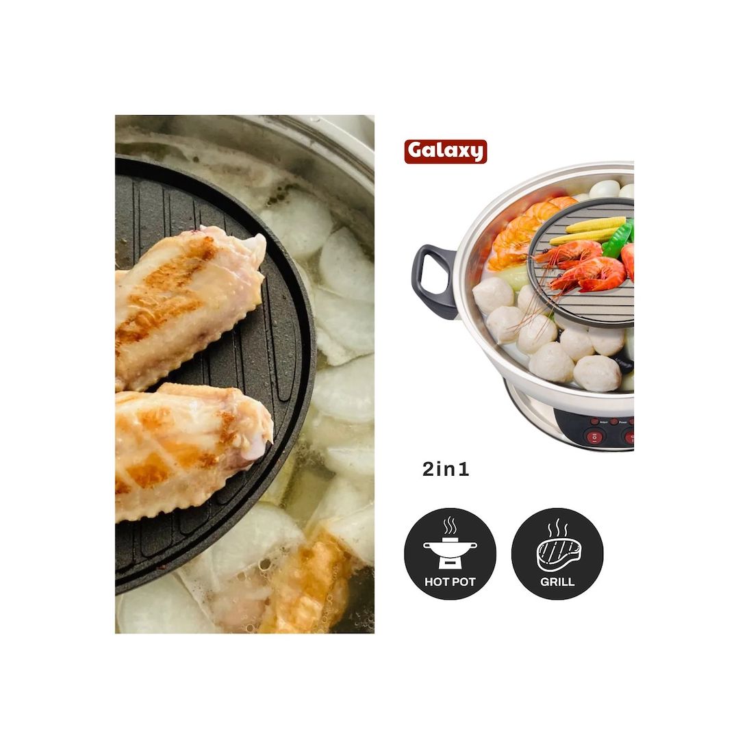 GALAXY Electric Hot Pot and Grill SET-400A